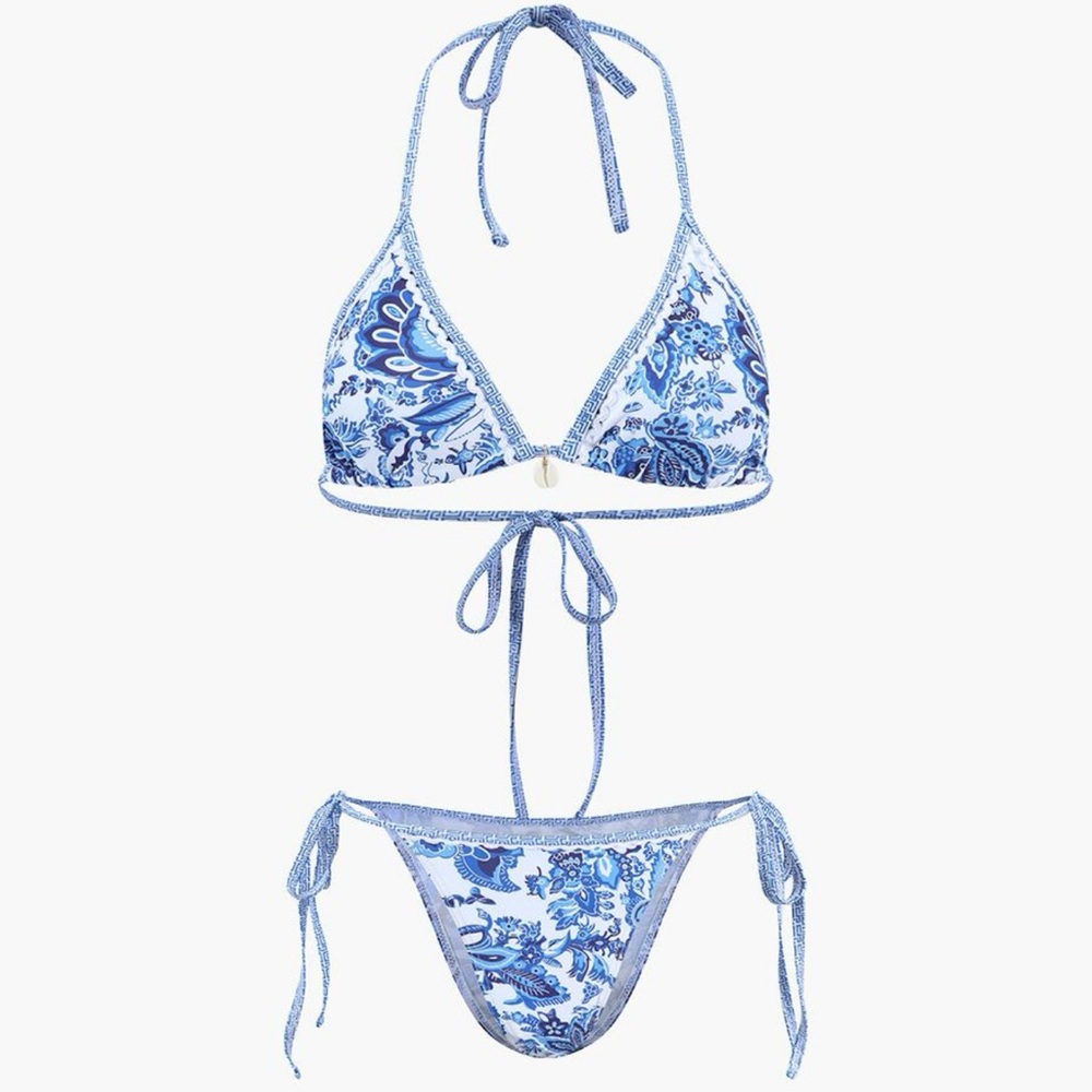 Blue Floral Bikini Set